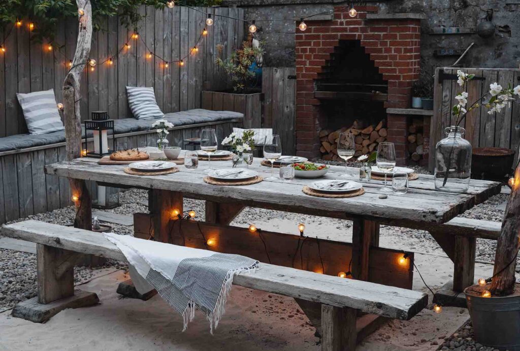 Castle Beach outdoor dining area